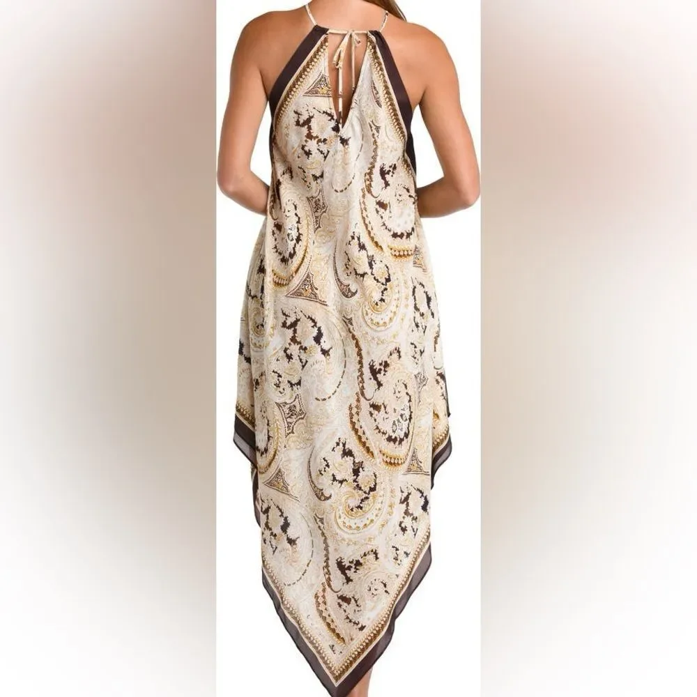 L'AGENCE Elise Paisley Halter Cover-Up Midi Dress - Picture 2 of 4